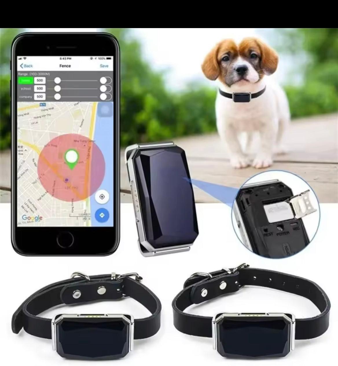 GPS Pet Tracker Collar - Multi-Functional Dog Locator